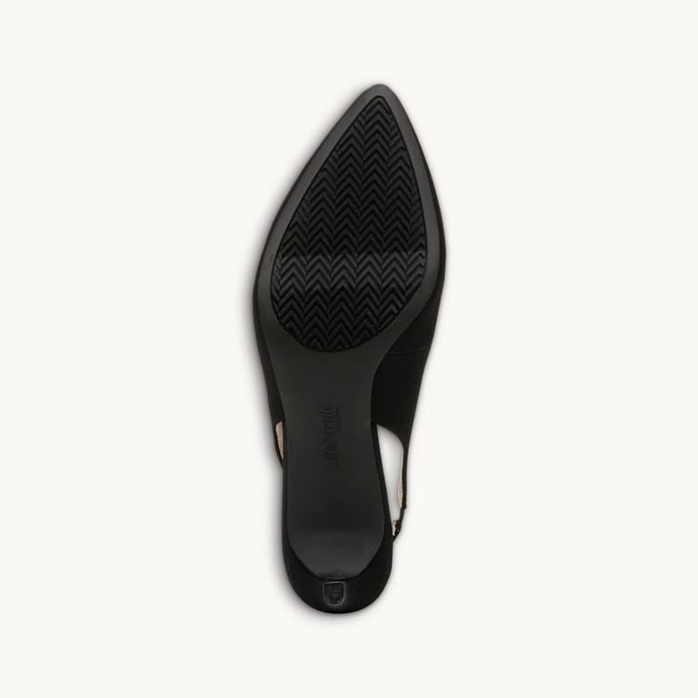 LifeStride Annalise Black Micron Slingback Pump Heels 9.5W Wide Width - Picture 10 of 11